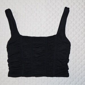 Elodie Black Ruched Crop Top